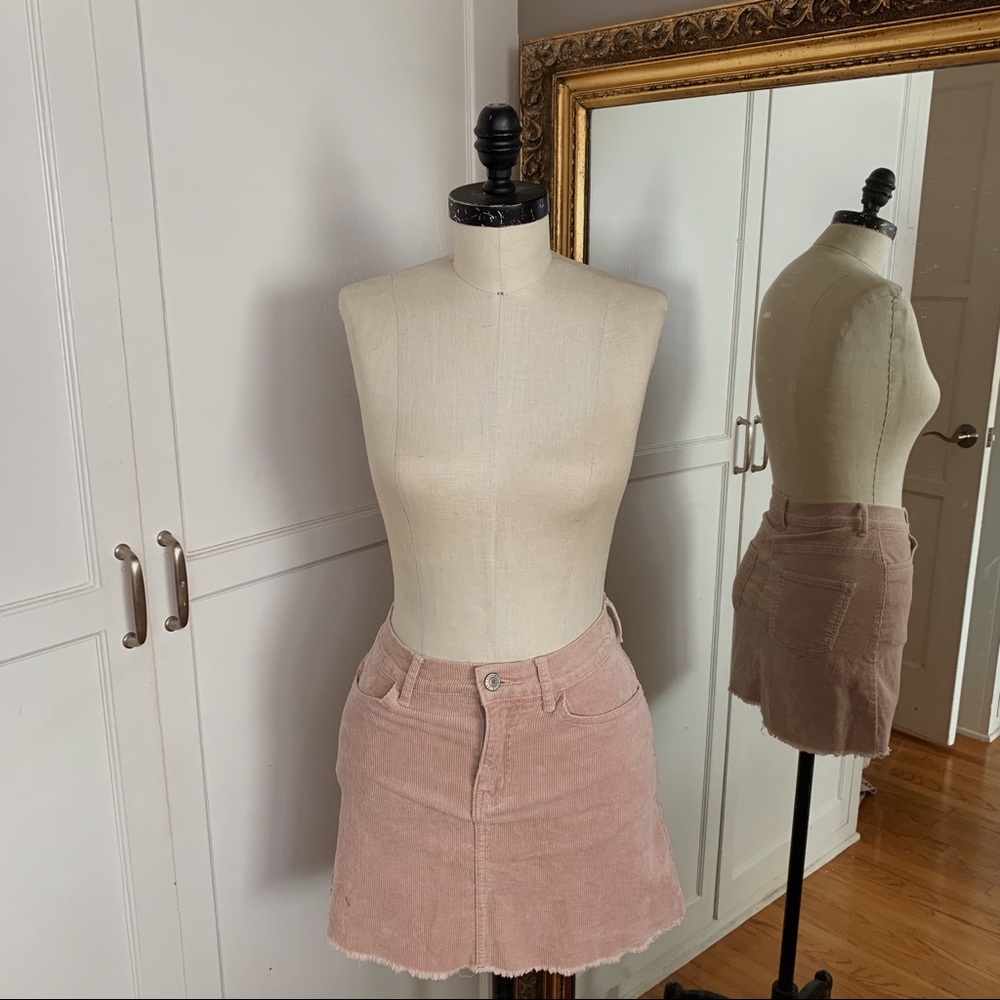 BRANDY MELVILLE Pink Corduroy Mini Skirt